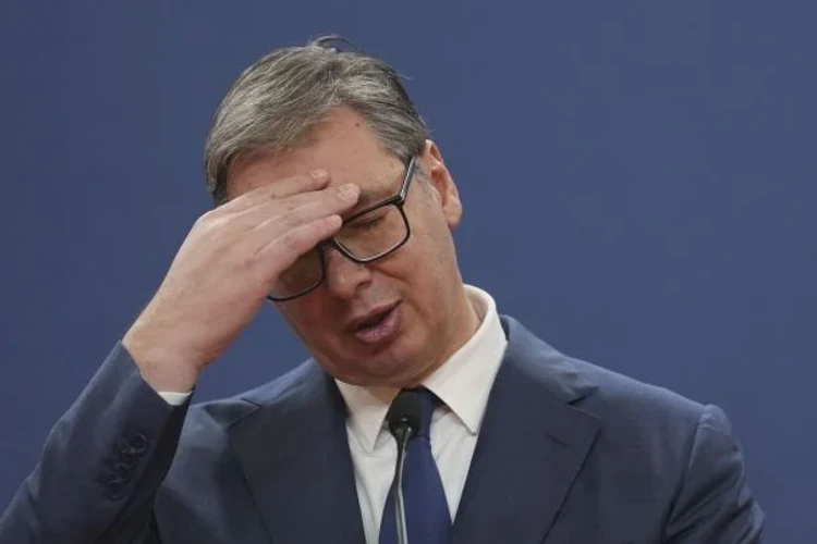 Президент Сербії Александар Вучич під час заходу в Белграді
