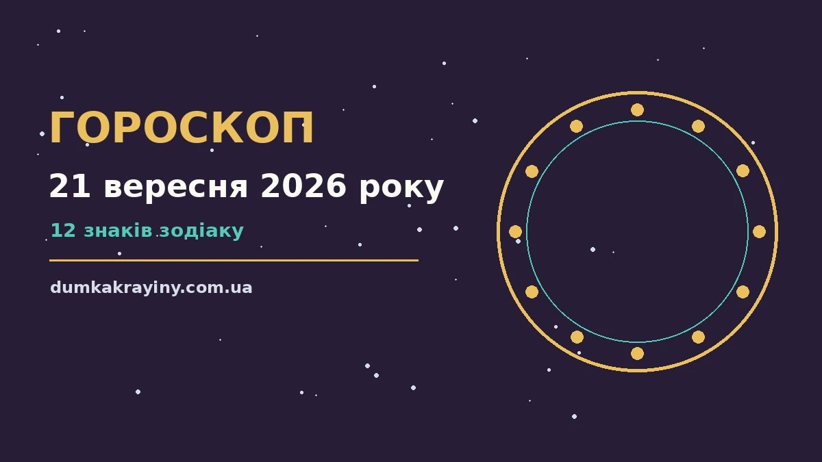 Гороскоп на 21 вересня 2026 року: що підготували зорі про настрій, справи та гроші
