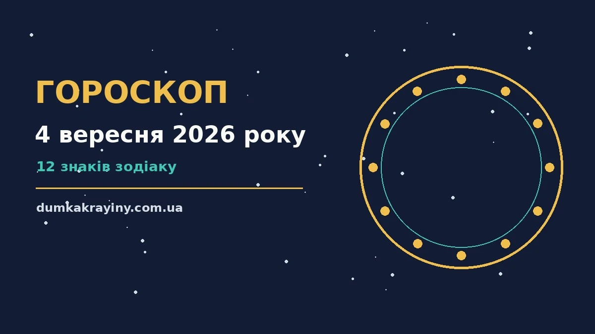 Зоряний гороскоп на 4 вересня 2026 року: настрій, справи та фінанси
